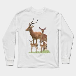 Impala-Family - Antelope in Kenya / Africa Long Sleeve T-Shirt